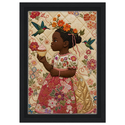 Little Bloom Quilted-Style Museum-Quality Matte Paper Poster