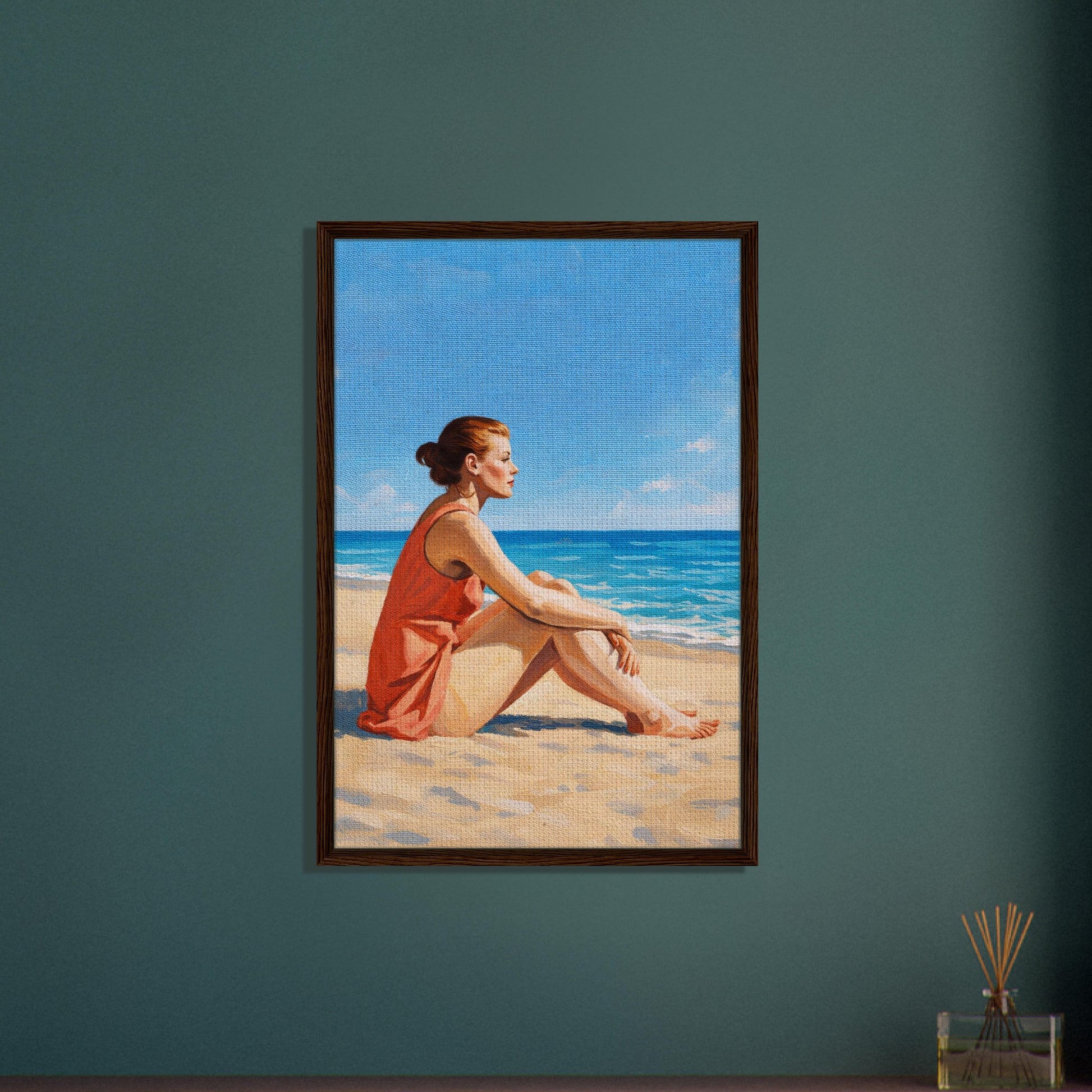 Seaside Stillness Framed Canvas Coastal-Serene - Impressionist Style