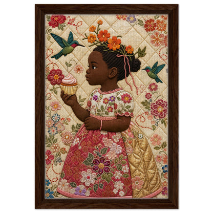 Little Bloom Quilted-Style Museum-Quality Matte Paper Poster