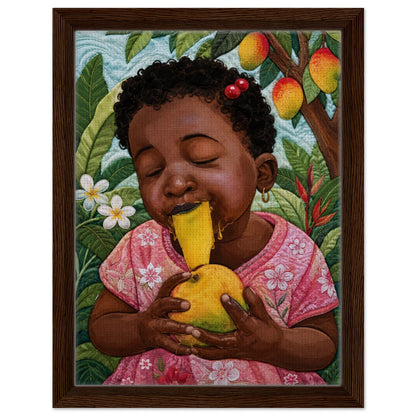 Mango Joy Framed Canvas Quilt-Inspired Tropical - Bisa Butler Style