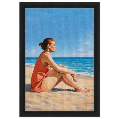 Seaside Stillness Framed Canvas Coastal-Serene - Impressionist Style