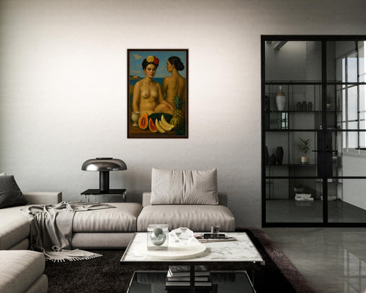 Seaside Goddesses Framed Canvas Classical-Realism Coastal