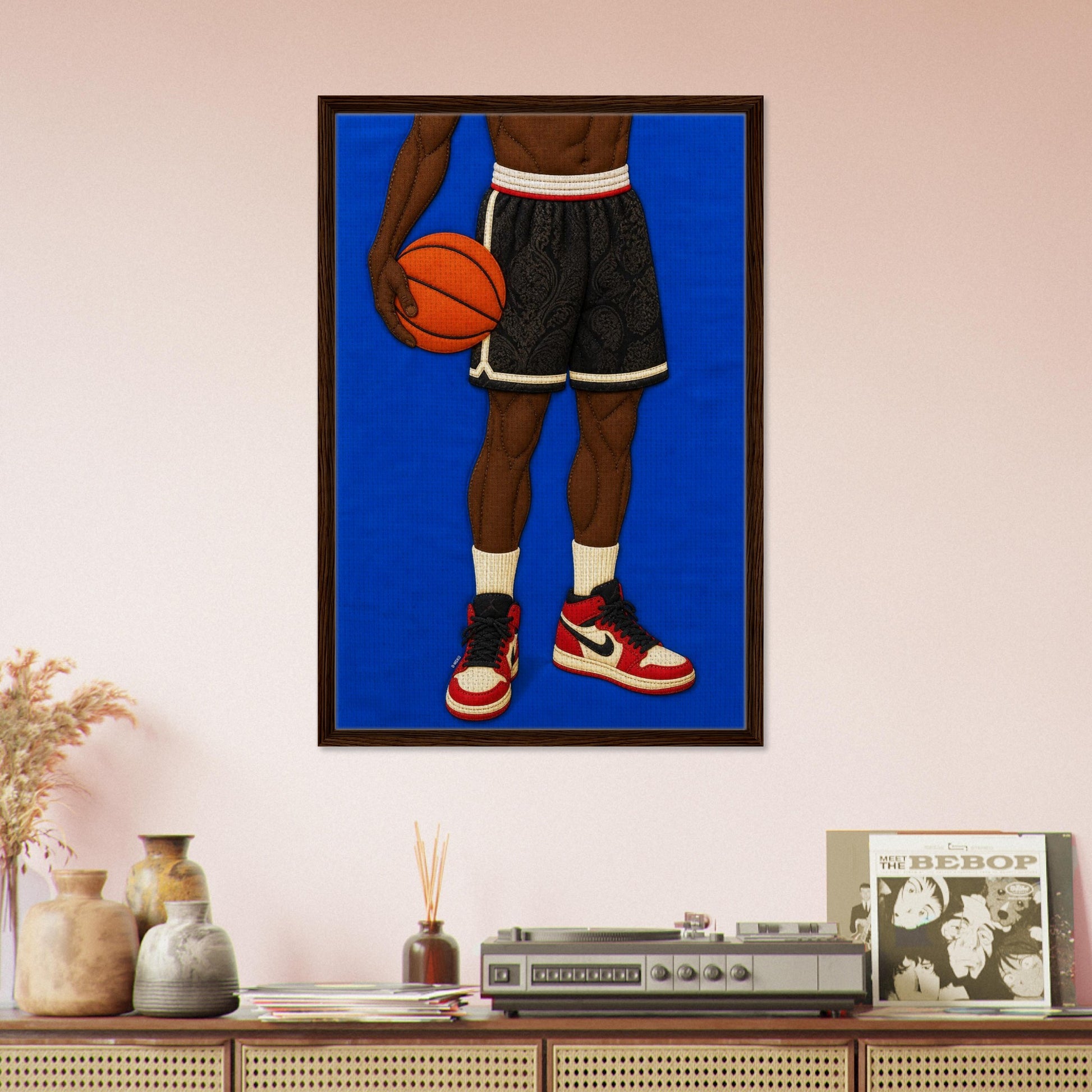 The Quiet Dribble Framed Canvas Quilt-Inspired - Bisa Butler Style