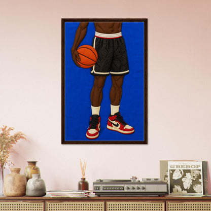The Quiet Dribble Framed Canvas Quilt-Inspired - Bisa Butler Style