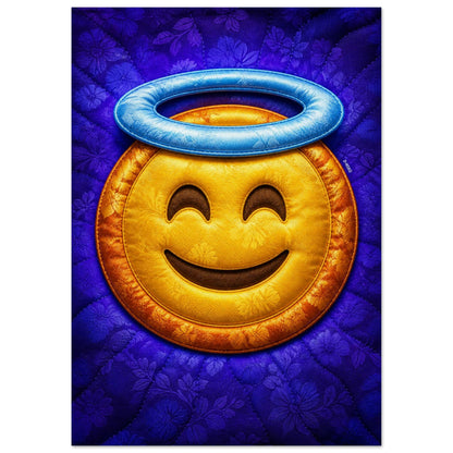 Halo Smile Quilt-Inspired Pop-Art Museum-Quality Matte Paper Poster