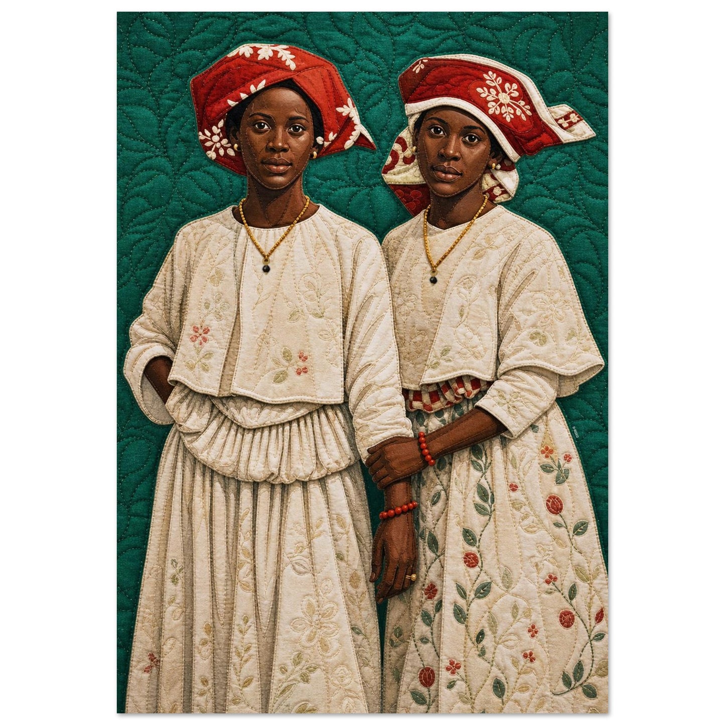 Surinamese Kotomisi Quilt-Inspired Afrocentric Matte Paper Poster