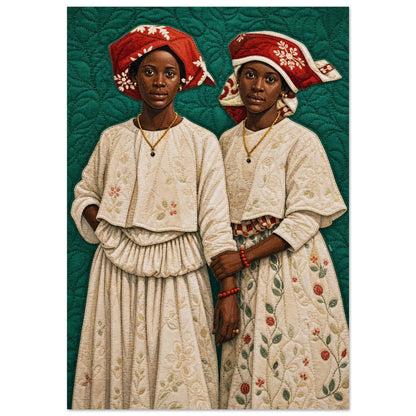 Surinamese Kotomisi Quilt-Inspired Afrocentric Matte Paper Poster