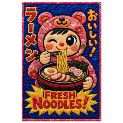 Fresh Noodles Quilted-Style Matte Paper Poster - Kawaii Style