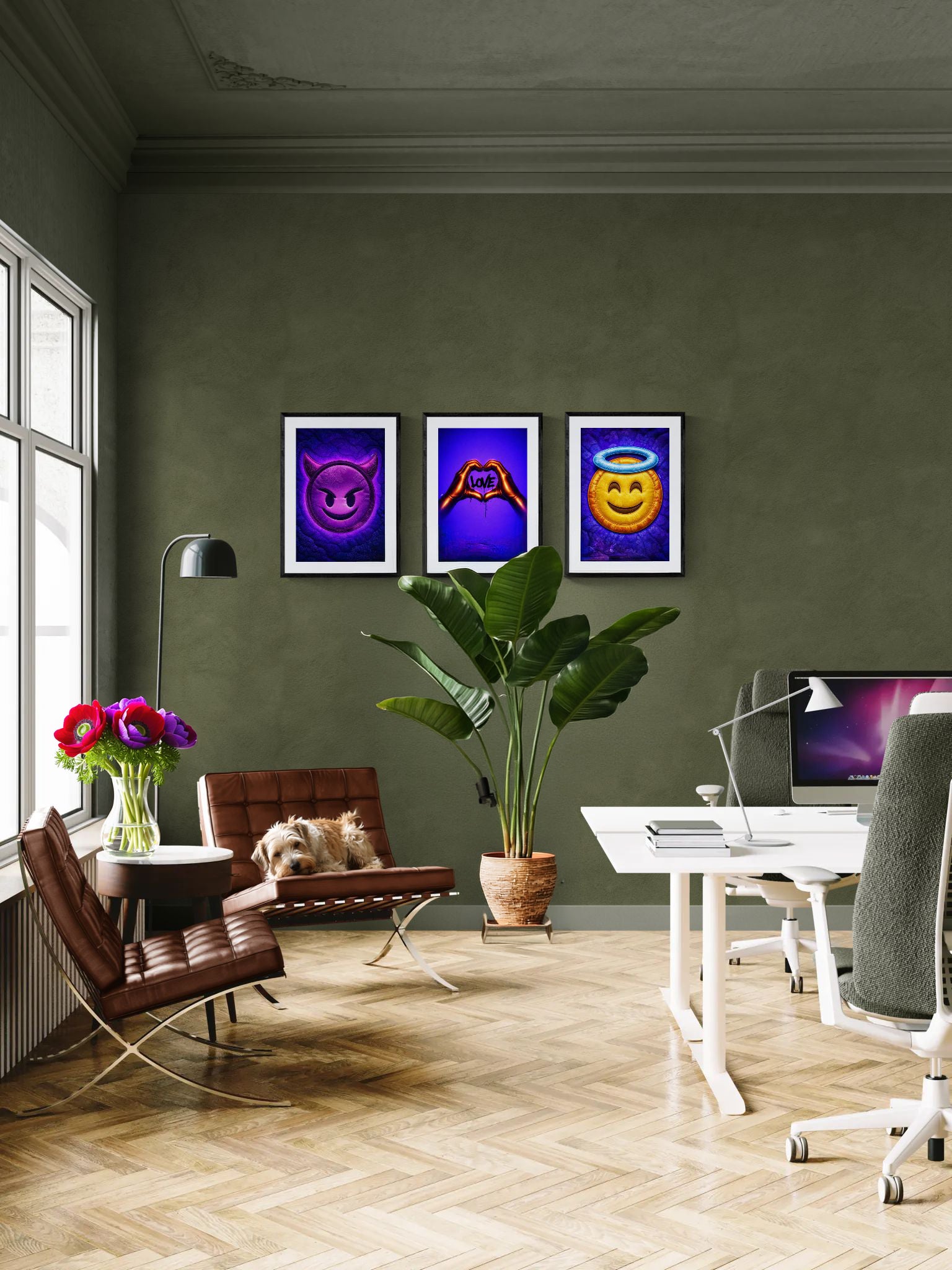 Purple Mischief Quilted-Style Matte Paper Poster - Pop Art