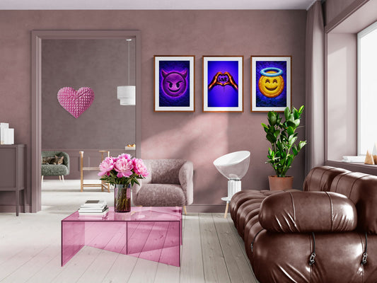 Purple Mischief Quilted-Style Matte Paper Poster - Pop Art