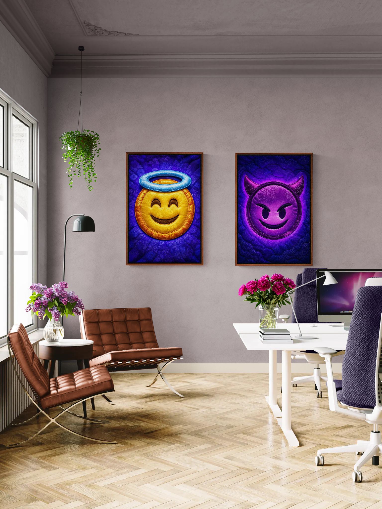 Framed Canvas Quilt-Inspired Pop-Art - Bisa Butler Style