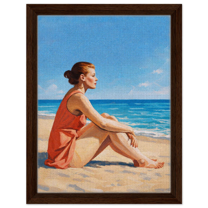 Seaside Stillness Framed Canvas Coastal-Serene - Impressionist Style