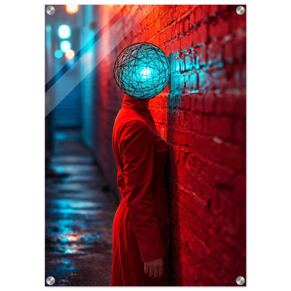 Neon Alley Portrait Acrylic Print Neon-noir - Cyberpunk Style