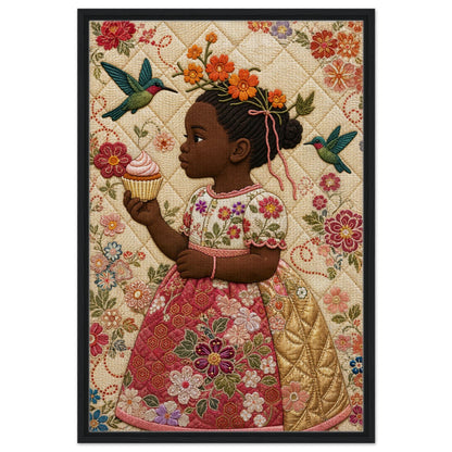 Little Bloom Quilted-Style Museum-Quality Matte Paper Poster