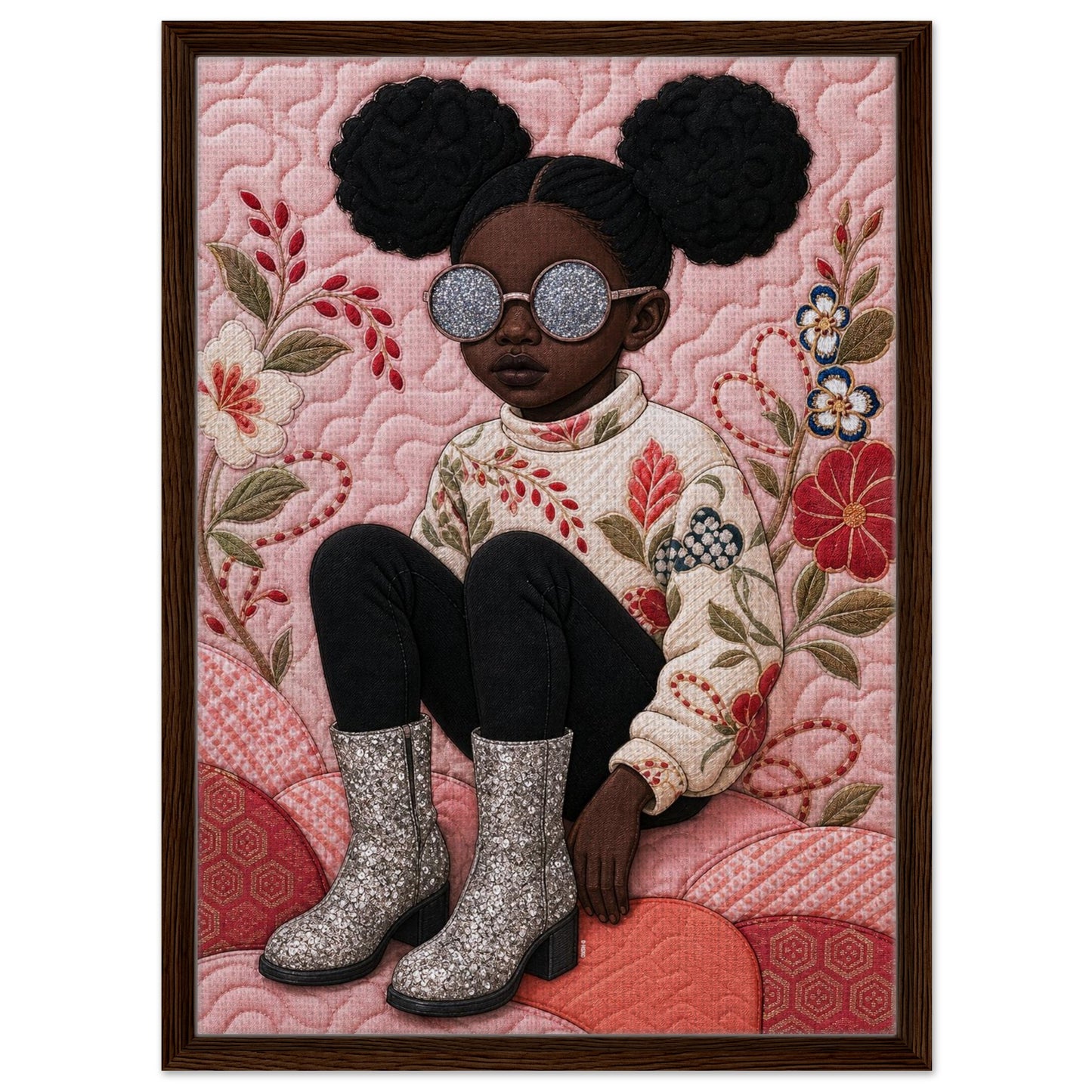 Glitter Gaze Quilt-Inspired Poster on Matte Museum-Quality Paper