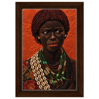 African Portrait Framed Canvas Quilt-Inspired - Bisa Butler Style