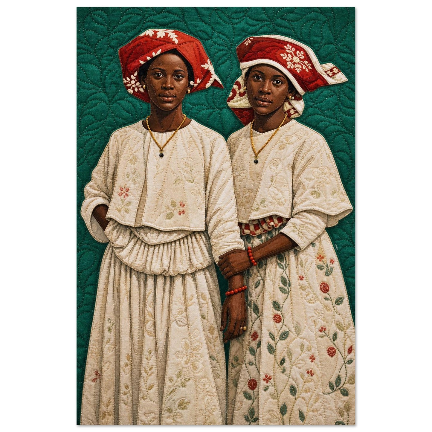 Surinamese Kotomisi Quilt-Inspired Afrocentric Matte Paper Poster