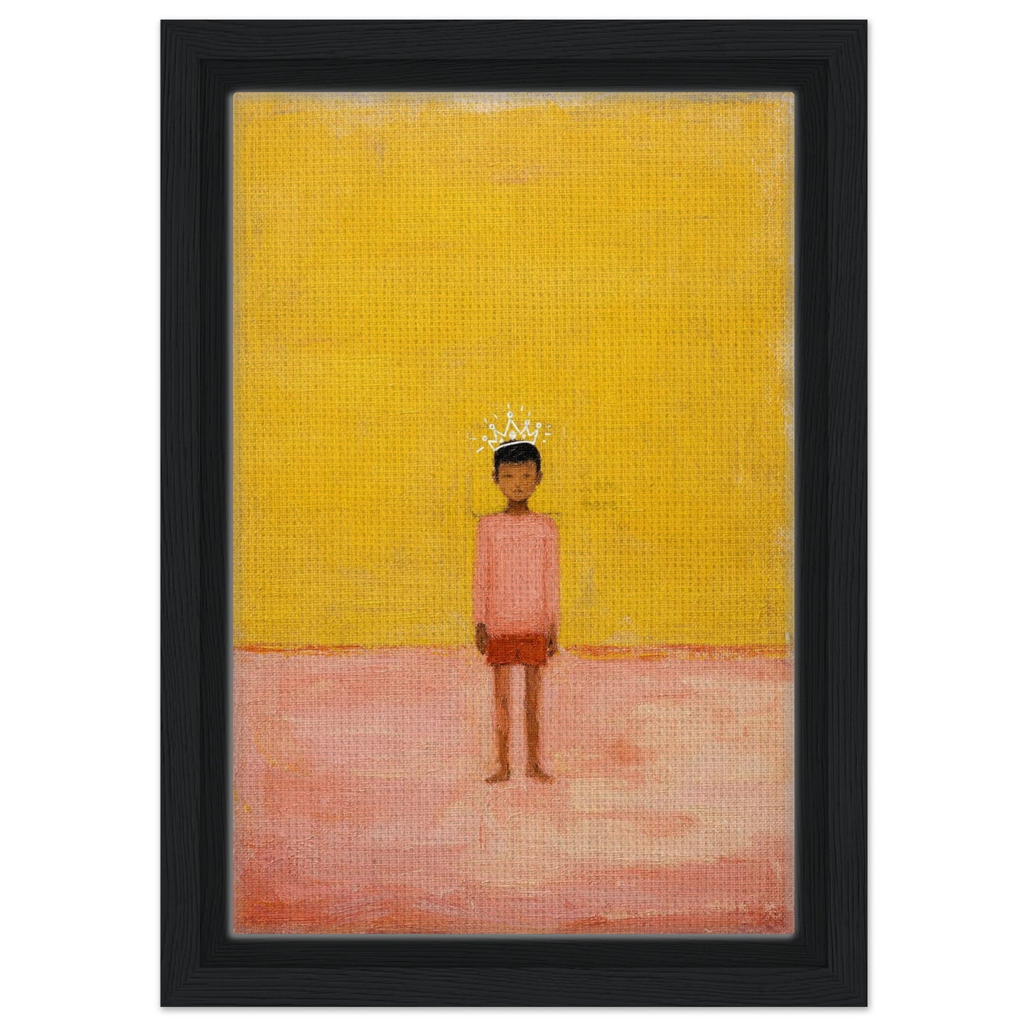 I Am Here Framed Canvas Afrocentric-Minimalist Figurative