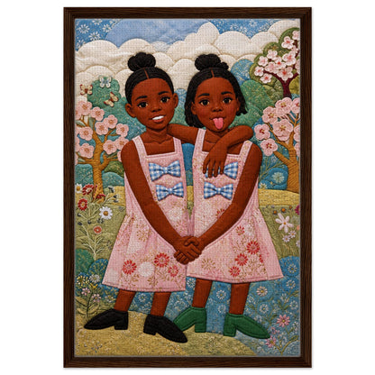 Sister Garden Quilt Poster on Matte Paper