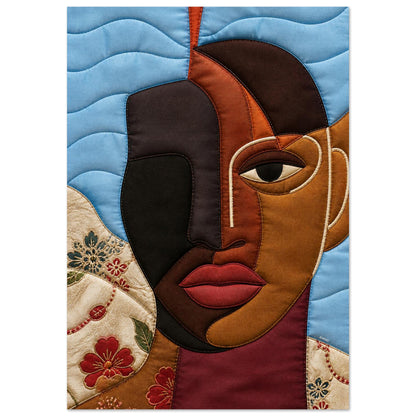 The Split Self Quilt-Inspired Matte Paper Poster - Bisa Butler Style