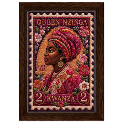 Queen Nzinga Quilt-Inspired Matte Poster