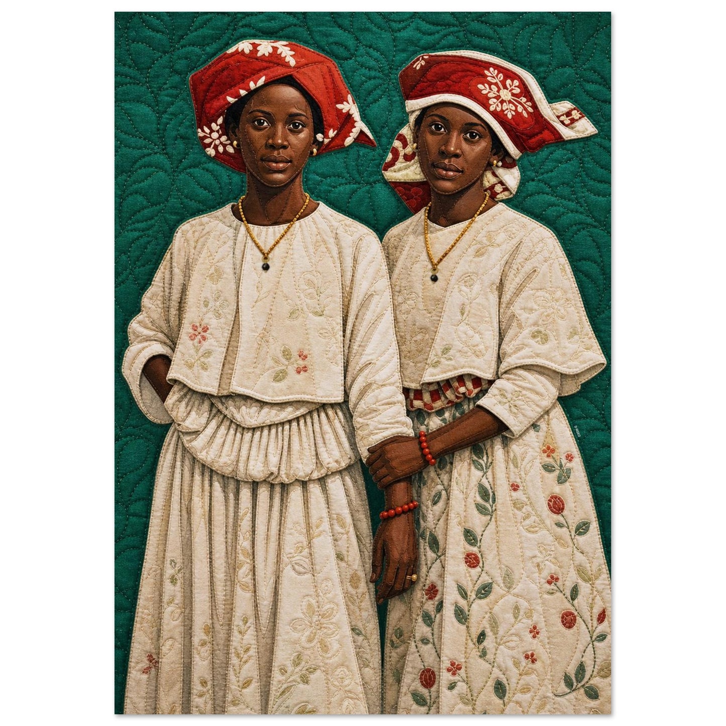 Surinamese Kotomisi Quilt-Inspired Afrocentric Matte Paper Poster