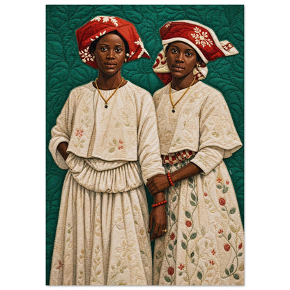 Surinamese Kotomisi Quilt-Inspired Afrocentric Matte Paper Poster