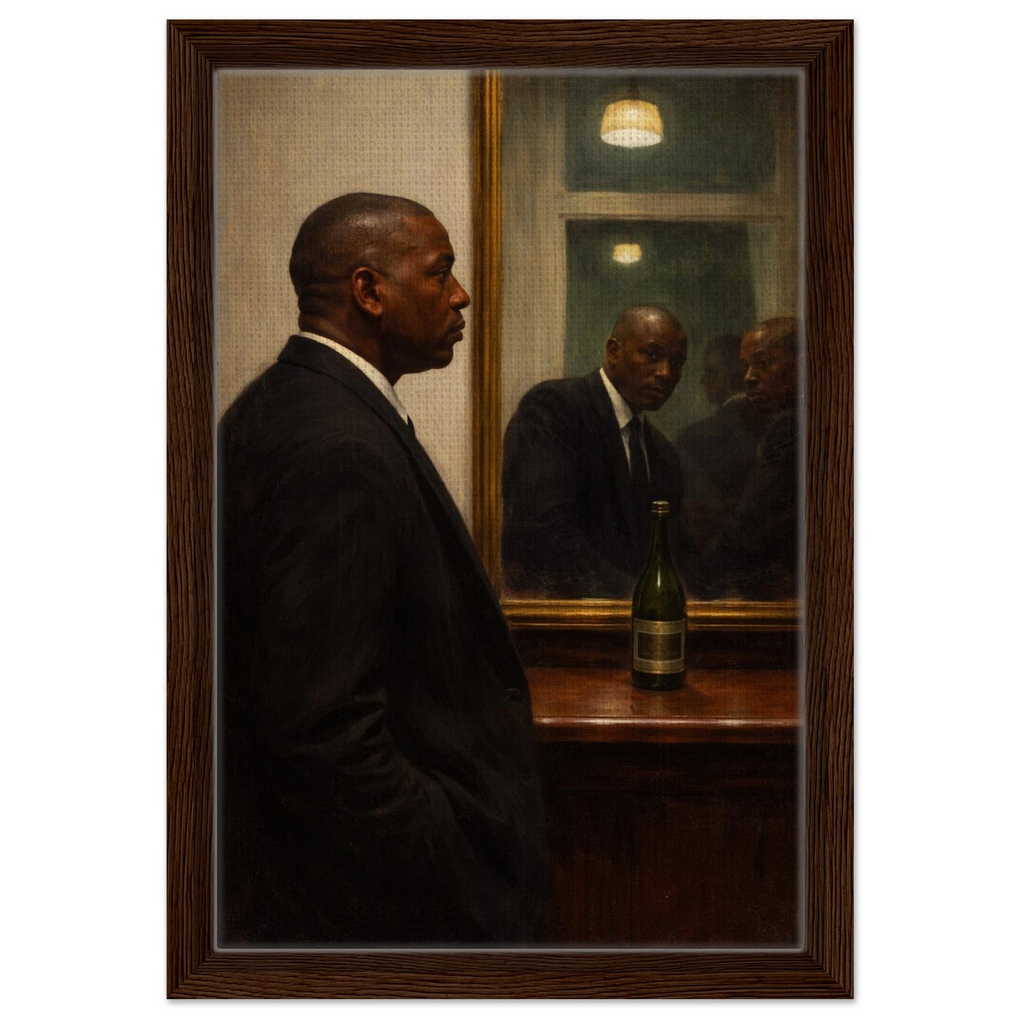 Quiet Reflection Framed Canvas Moody-Portrait Oil-Paint