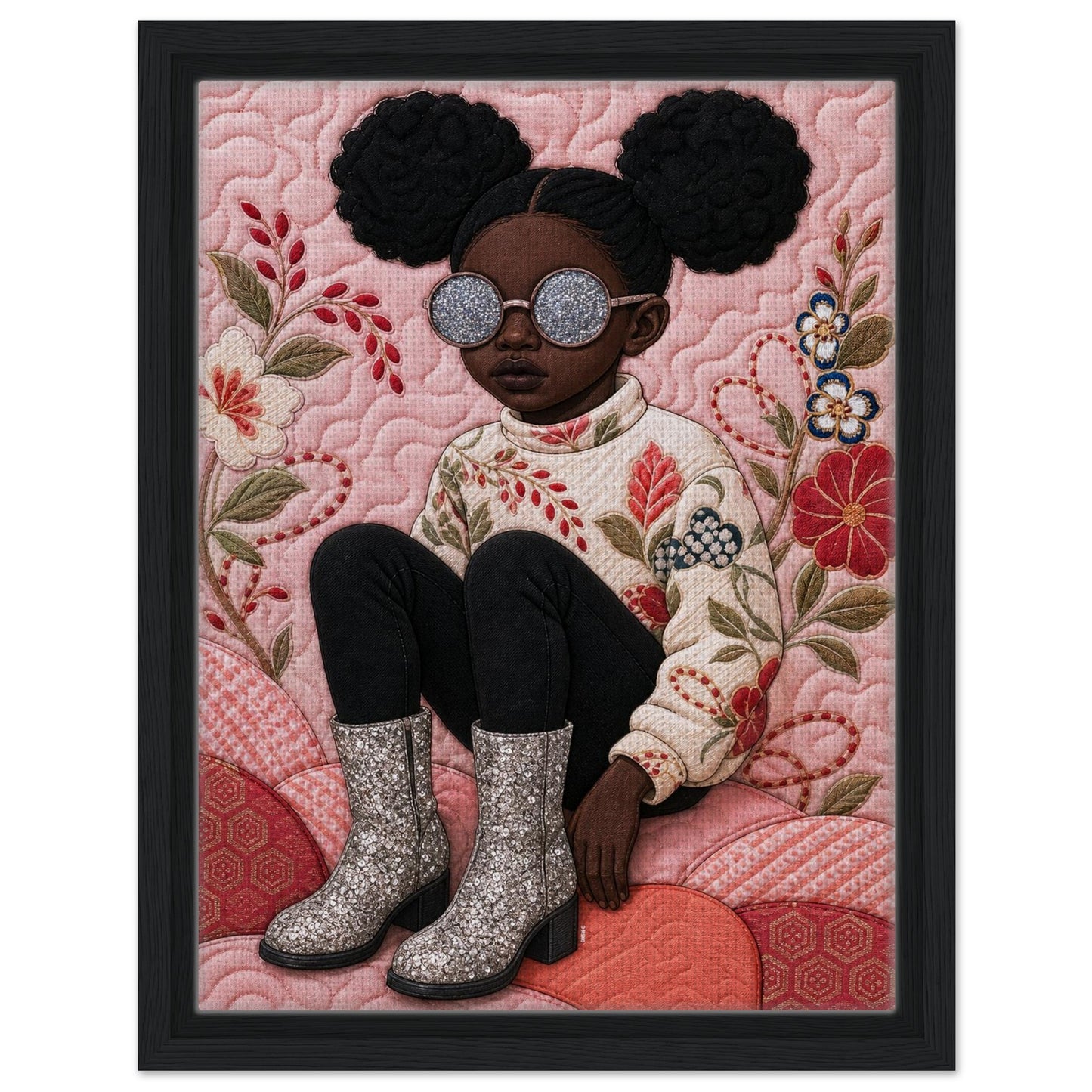 Glitter Gaze Quilt-Inspired Poster on Matte Museum-Quality Paper