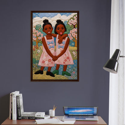 Sister Garden Quilt Poster on Matte Paper