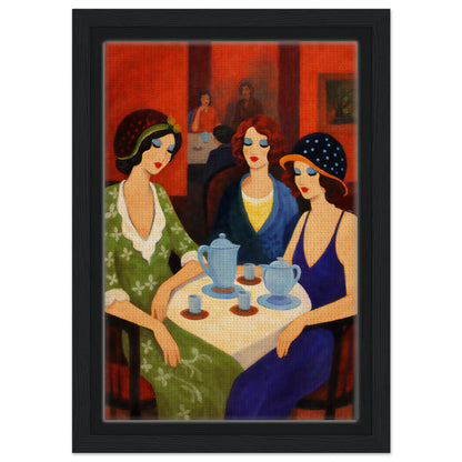 Tea Room Trio Framed Canvas Art-Deco 1920s-Inspired