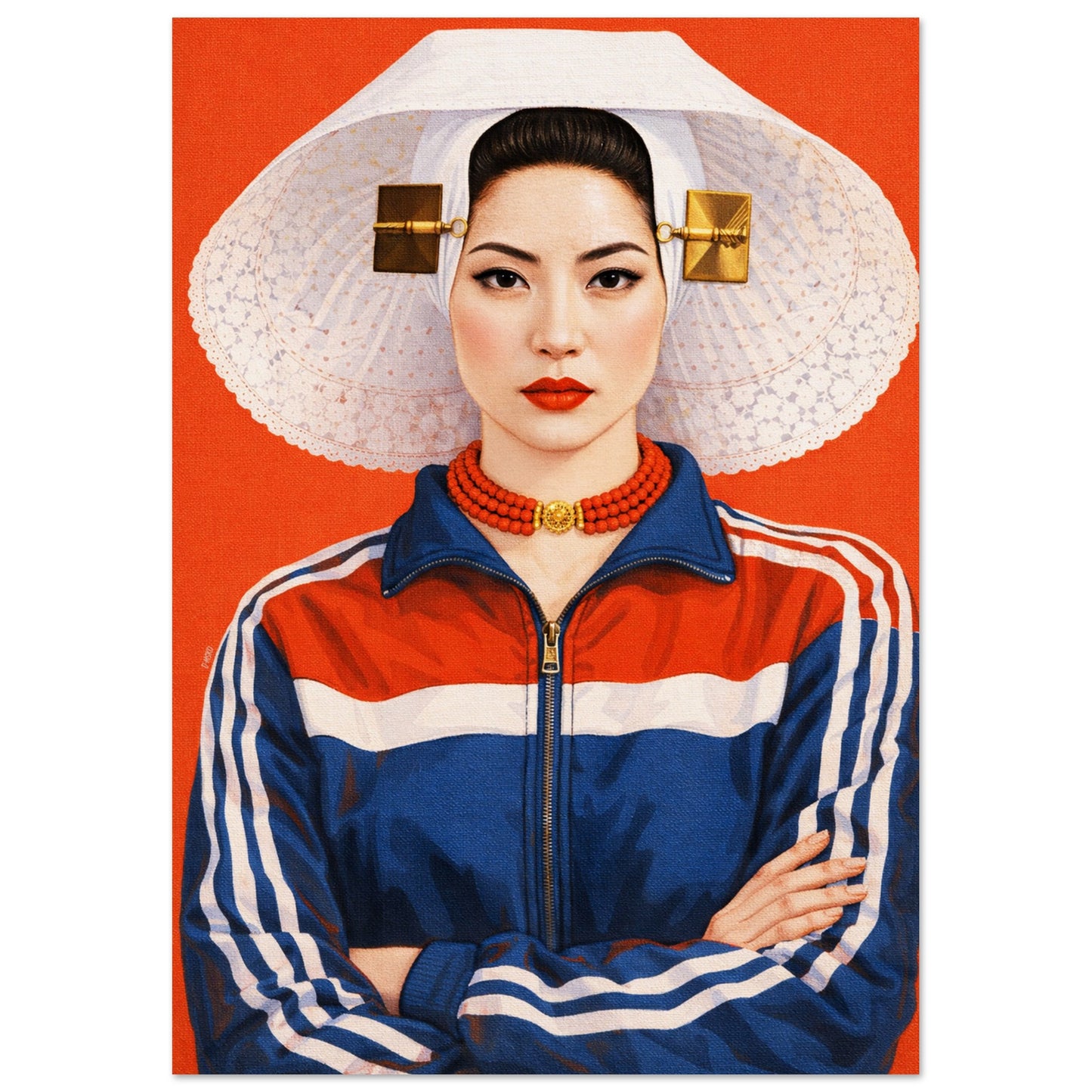 Asian Woman Photo-Realistic Matte Paper Poster - Pop Art Style