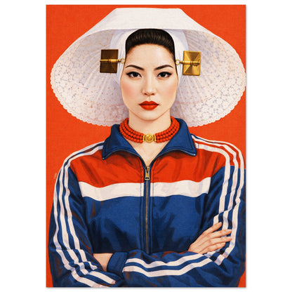 Asian Woman Photo-Realistic Matte Paper Poster - Pop Art Style