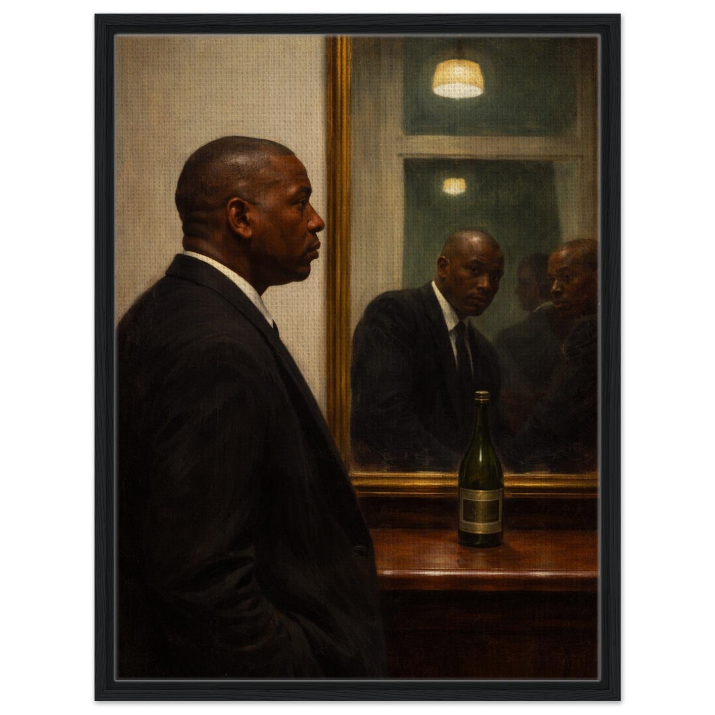 Quiet Reflection Framed Canvas Moody-Portrait Oil-Paint