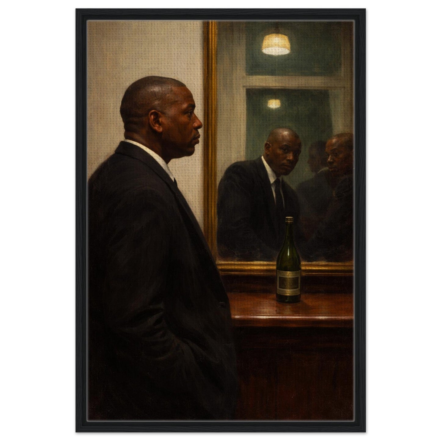 Quiet Reflection Framed Canvas Moody-Portrait Oil-Paint
