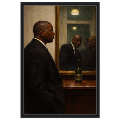 Quiet Reflection Framed Canvas Moody-Portrait Oil-Paint