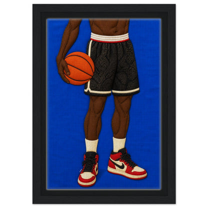 The Quiet Dribble Framed Canvas Quilt-Inspired - Bisa Butler Style