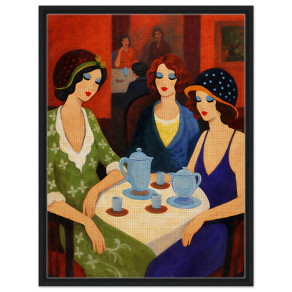 Tea Room Trio Framed Canvas Art-Deco 1920s-Inspired