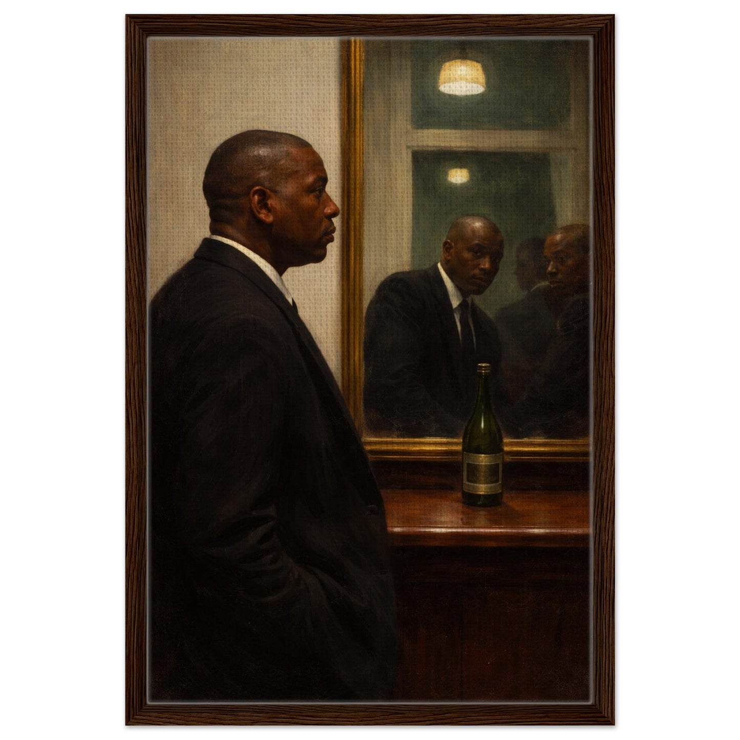 Quiet Reflection Framed Canvas Moody-Portrait Oil-Paint