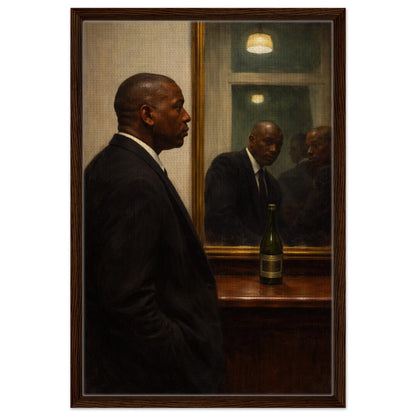 Quiet Reflection Framed Canvas Moody-Portrait Oil-Paint