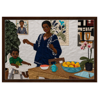 Mother’s Table Framed Canvas Quilt-Inspired - Bisa Butler Style
